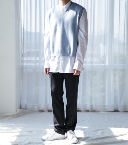 [designer brand] modal knit vest - skyblue