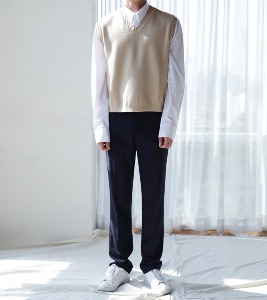 [designer brand]straight fit slacks - navy