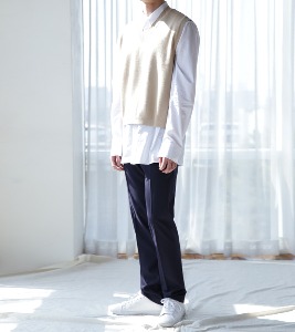[designer brand] modal knit vest - beige