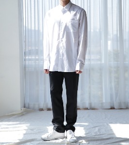 [designer brand]solid shirt - White