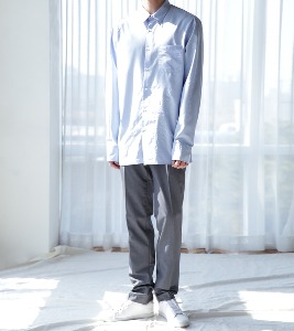 [designer brand]solid shirt - skyblue